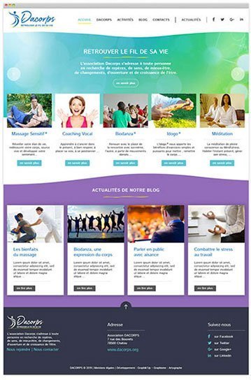 web design pour l'association Dacorps